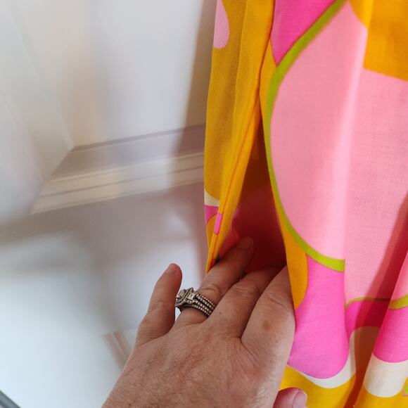 LELAND OF CALIFORNIA Vtg 60-70s  Psychedelic Floral Wide Leg Jumpsuit Womens S - Picture 7 of 12